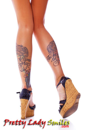 girl tattoos calves